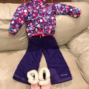 Girls snowsuit and boots